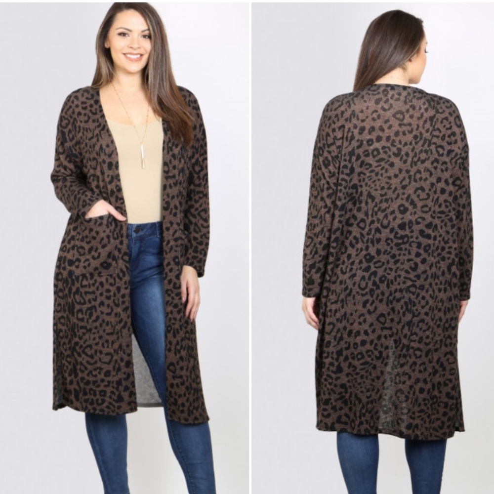 Brown & Black Leopard Cardigan